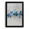 Bloemen - Blauw - Abstract fotolijst zwart zonder passe partout klein -3d