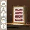 Rood - Vintage - Decoratie - Japandi Light Box met kabel (Tafellamp) klein -USP_NL