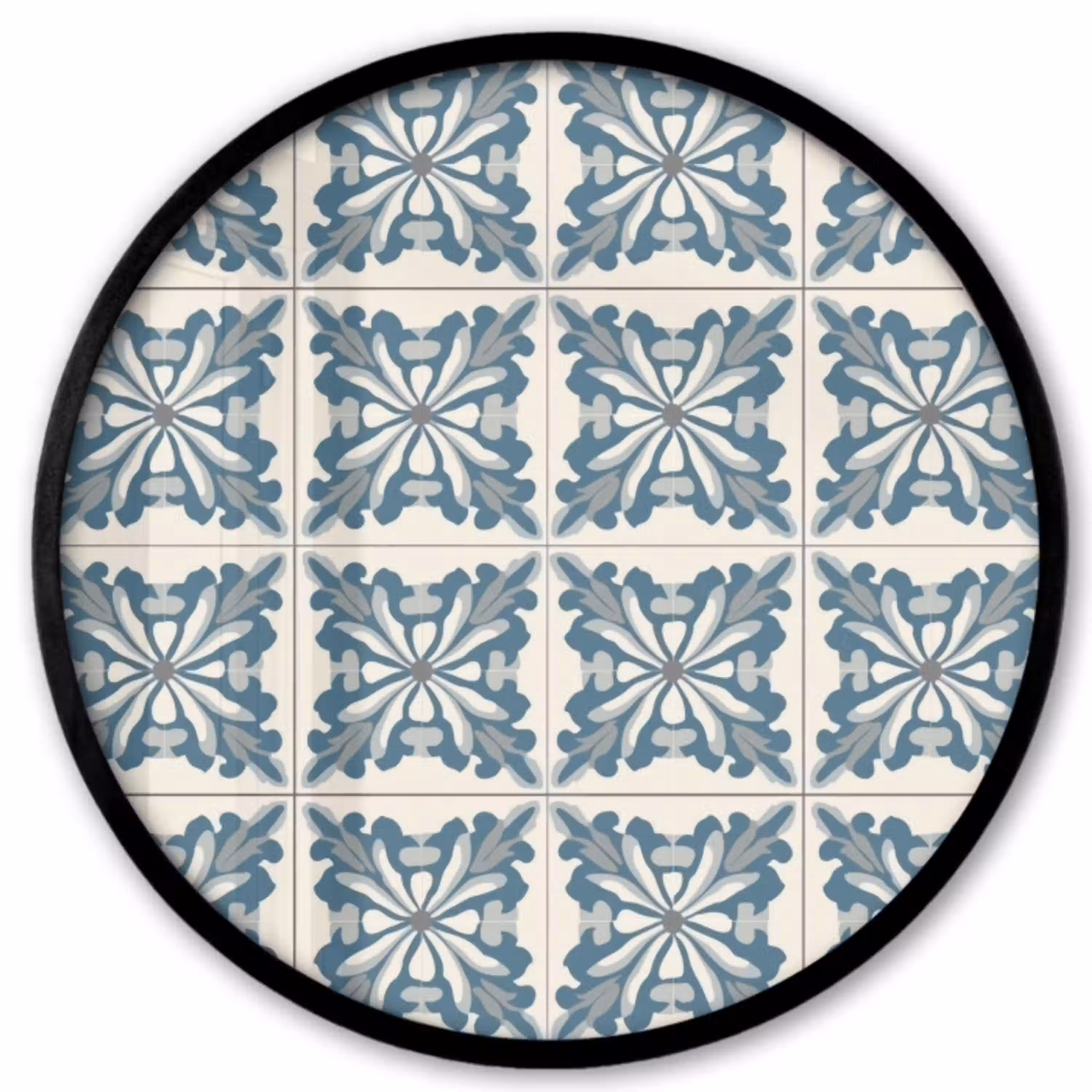 Dessin - Tegel - Blauw Fotolijst rond zonder passe partout klein 856 -3d