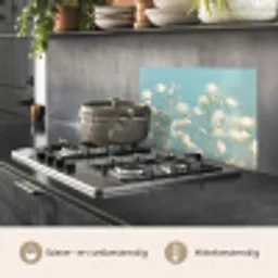 Stengels - Bloemen - Lucht - Wit keuken achterwand spatscherm klein -usp_NL
