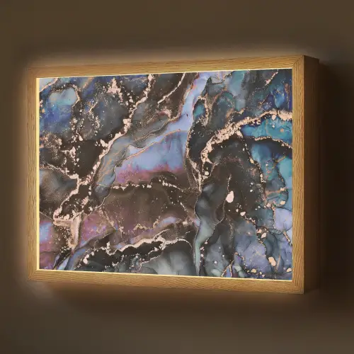 Marmer - Goud - Rosé Light Box met batterij (Wandlamp) middel -z3d_website