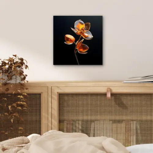 Bloem - Orchidee - Oranje aluminium wit klein -sfeer3