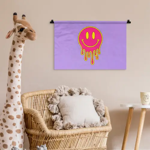 Smiley - Drip - Neon Wandkleed katoen klein -wsfeer5_kind