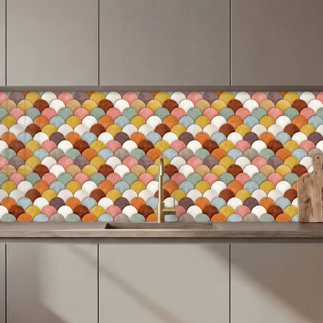 Kitchen splashback - Rainbow - Scales - Earth tones