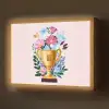 Trofee - Best Mom - Bloemen - Kleurrijk Light Box met batterij (Wandlamp) middel -z3d_website