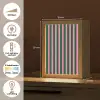 Verticale strepen - Groen - Roze Light Box met kabel (Tafellamp) klein 925 -USP_NL