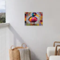 Eend - Vlakken - Abstract - Kleurrijk tuinposter los doek klein -sfeer8