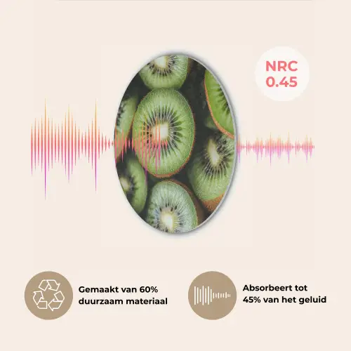 Kiwi - Fruit - Groen Akoestische PET Vilt - Rond klein -USP_NL