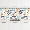 Vintage - Bladeren - Noot - Patronen keuken achterwand 2 middel 871 -3d