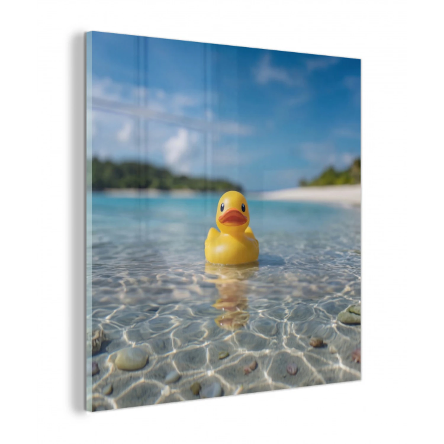 Tropisch - Badeend - geel plexiglas 5mm klein -z3d