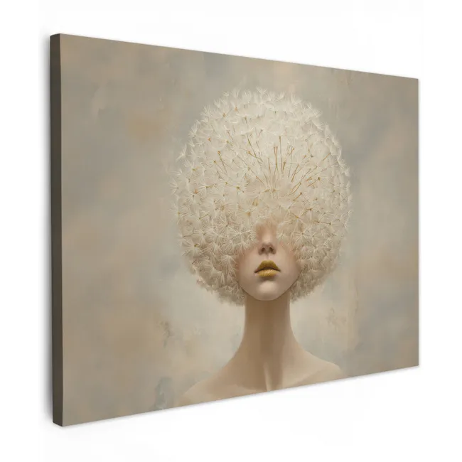 Canvas schilderij - Dromerig - Beige - Paardenbloemzaadjes