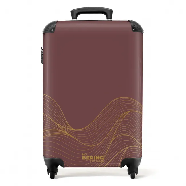 Suitcase - Minimal - Chestnut brown with golden waves
