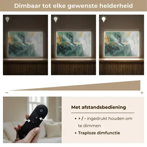Groen - Modern - Marmer - Abstract Light Box met batterij (Wandlamp) middel -USP_dimbaarNL