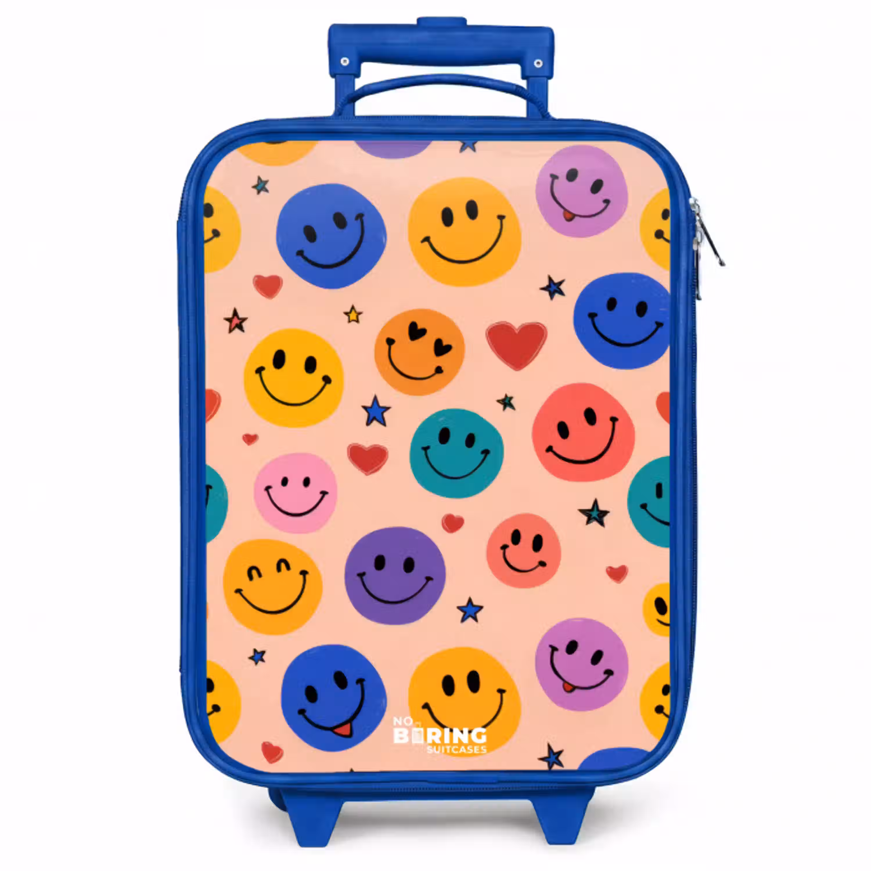 Vrolijk Smiley-patroon Kinderkoffer - Blauw klein -zzz_website3d