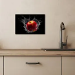 Appel - Rood - Water - Zwart - Fruit KitchenYeah - Keuken - Canvas klein -sfeer2