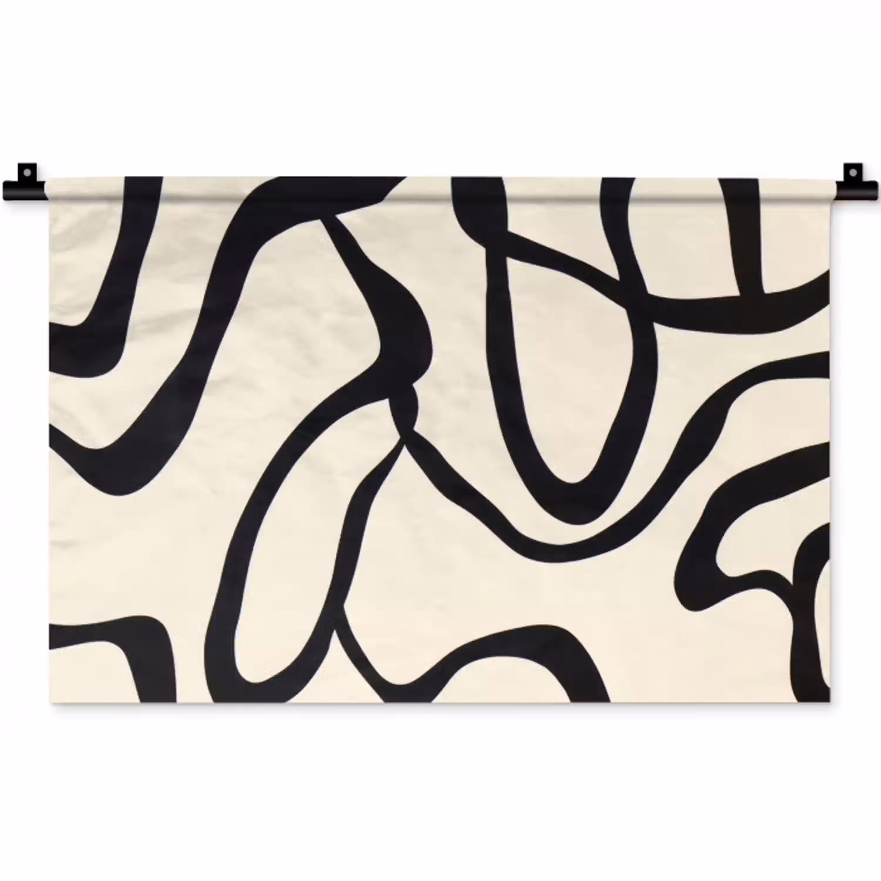 Abstract - Lijnen - Modern - Beige Wandkleed katoen klein -zz3d