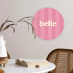 Roze - Gestreept - Belle Wandcirkel kunststof plaat 5mm dik klein -sfeer4