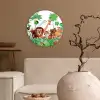 Wilde dieren - Jungle - Leeuw - Tijger - Meisjes - Kids - Jongens Wandcirkel kunststof plaat 5mm dik klein -sfeer1