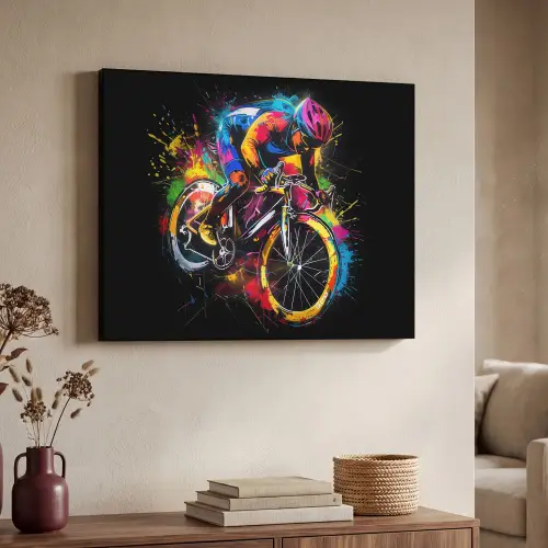 Graffiti - Sport - Wielrennen - Fiets Textielframe zwart klein -sfeer3
