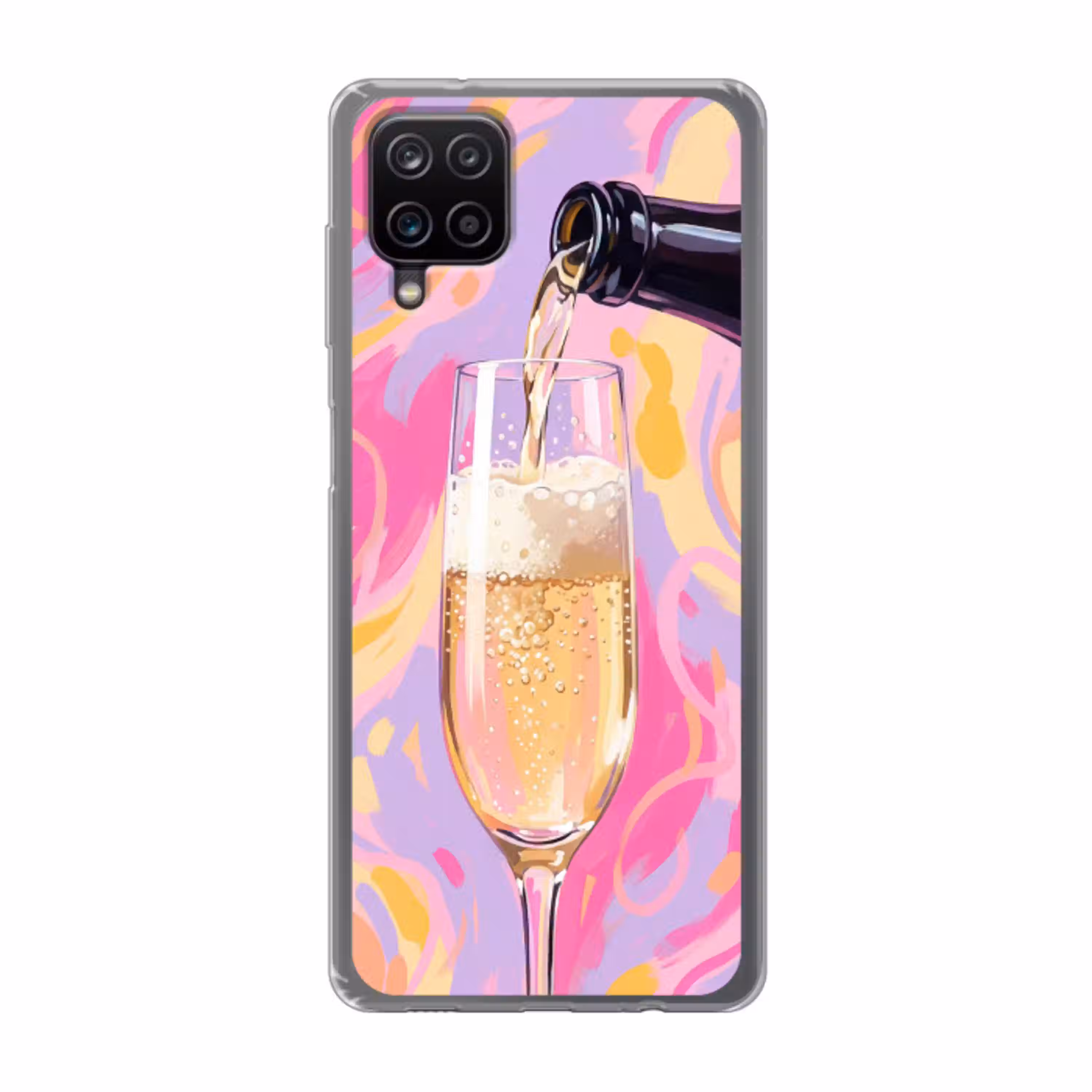Drank - Inschenken - Feest - Abstract - Roze Telefoonhoesje Samsung Galaxy A12 klein -3d