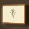 Zwart - Narcis - Illustratie Light Box met batterij (Wandlamp) middel -z3d_website