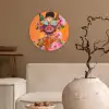 Vlinders - Vrouw - Zonnebril - Kleurrijk Wandcirkel kunststof plaat 5mm dik klein -sfeer1