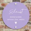 Effen - Lila - Sierlijk Naambord Rond klein -sfeer2