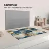 Bladeren - Abstract - Goud - Blauw Inductie beschermer vinyl 3mm klein -wsfeer7_website