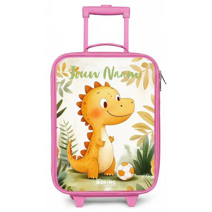 Dino - Voetbal - Oranje Kinderkoffer - Roze klein -zz3dotto