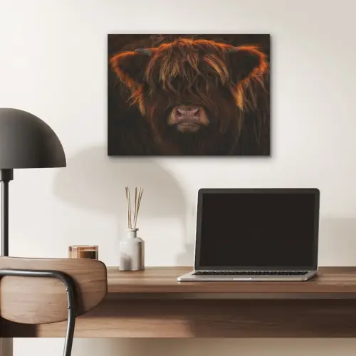 Schotse Hooglander - Koe - Portret - Dieren PET vilt klein -sfeer5