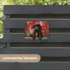 Puppy met Rode Pet en Spuitbus tuinposter los doek klein -sfeer3