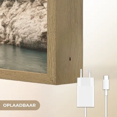 Rotsen - Zee - Boom - Groen Light Box met batterij (Wandlamp) middel -USP_websiteoplaadbaarNL