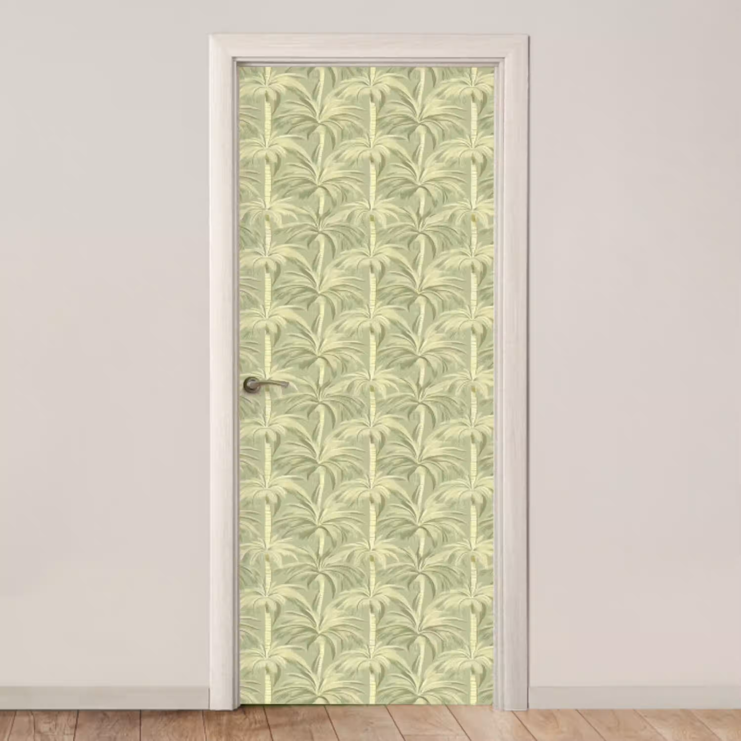 Palmwoud - Tropisch - Groen deurposter klein 289 -3d_beige