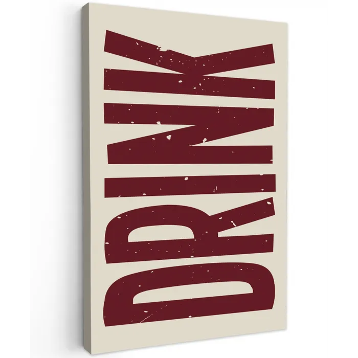 Rood - Vintage - Decoratie - Japandi canvas 2cm klein -z3d