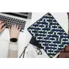 Abstract - Patroon - Blauw laptophoes neopreen klein 279 -bureau