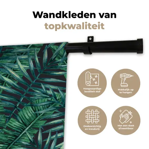 Bladeren - Jungle - Tropical Wandkleed katoen klein -sfeer2