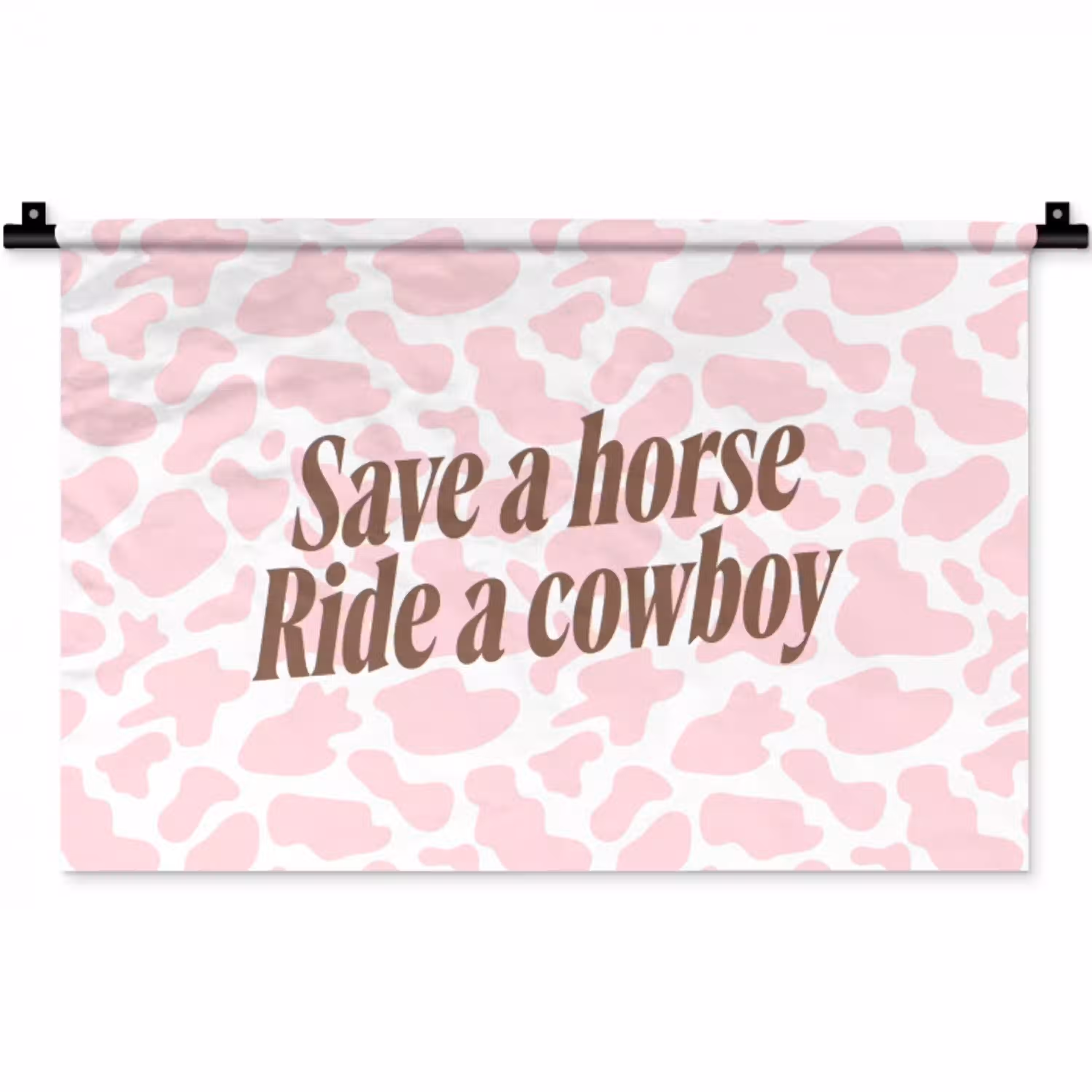 Koeienprint - Roze - Cowboy - Horse Wandkleed katoen klein -zz3d