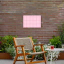 Raster - Patroon - Roze Tuinposter op houten frame 2 cm dik klein 845 -sfeer3