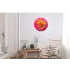 Roze - Dahlia - Kleurrijk Wandcirkel aluminium klein -woonkamer