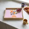 Vaas - Gestreept - Bloemen - Oranje Dienblad Rechthoek middel -sfeer2