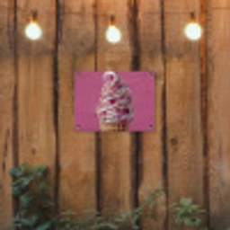 Softijs - Edelstenen - Roze - Hoorntje tuinposter los doek klein -sfeer1