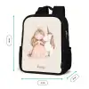 Prinses en een eenhoorn in pastel kleuren Rugzak - Zwart middel -productfoto_formaten