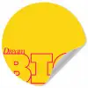 Dream big - Geel - Grafisch Wandcirkel behangsticker klein -3d