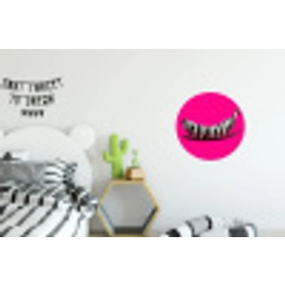 Banaan - Zebraprint - Roze Wandcirkel aluminium klein -kinderkamer
