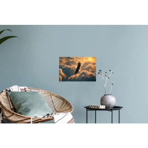 Adelaar - Wolken - Zon Muursticker klein -plant