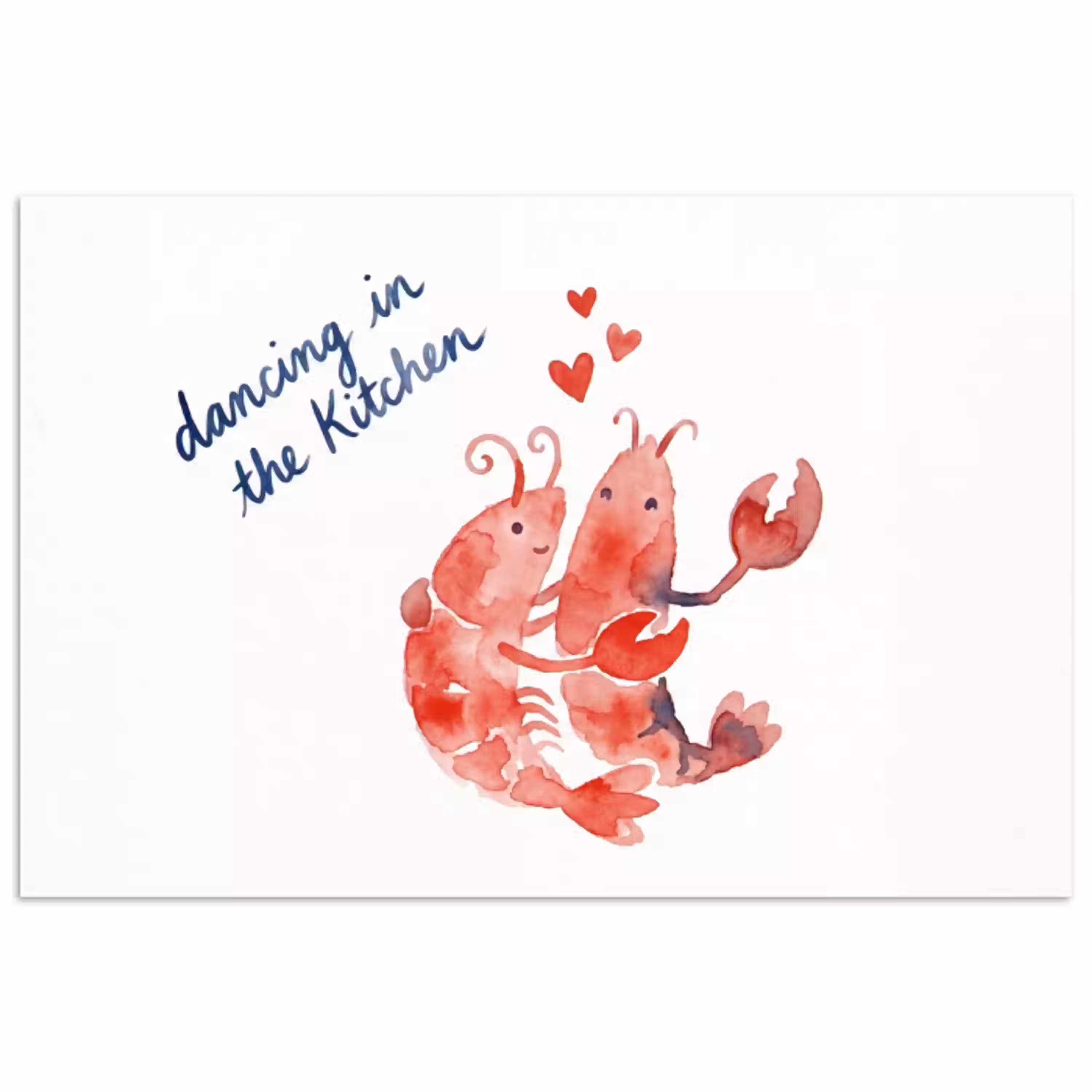 Dier - Dans - Liefde - Waterverf - Rood poster papier klein -3d
