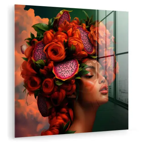 Vrouw - Drankenfruit - Rozen plexiglas 5mm klein -zzzproduct_nieuw
