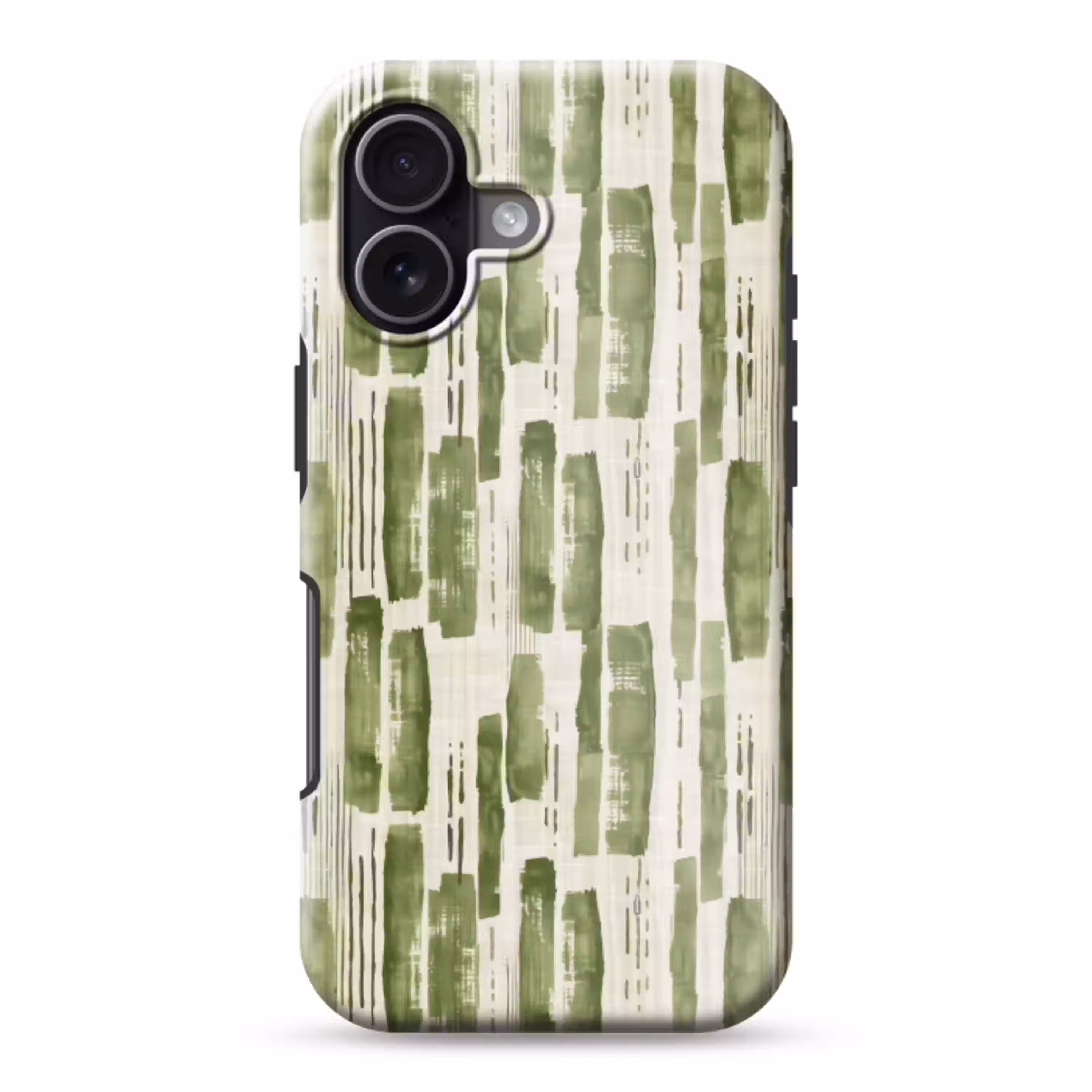 Groen - Abstract - Penseelstreken - Linnen - Patroon Toughcase MagSafe Apple iPhone 17 klein 1017 -3d