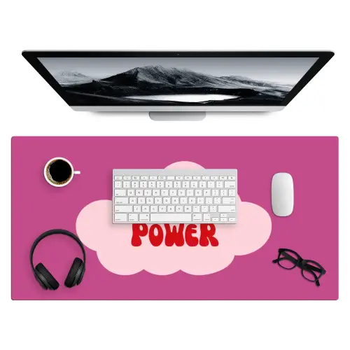 Girl power - Wolk - Roze Muismat XXL klein -3d