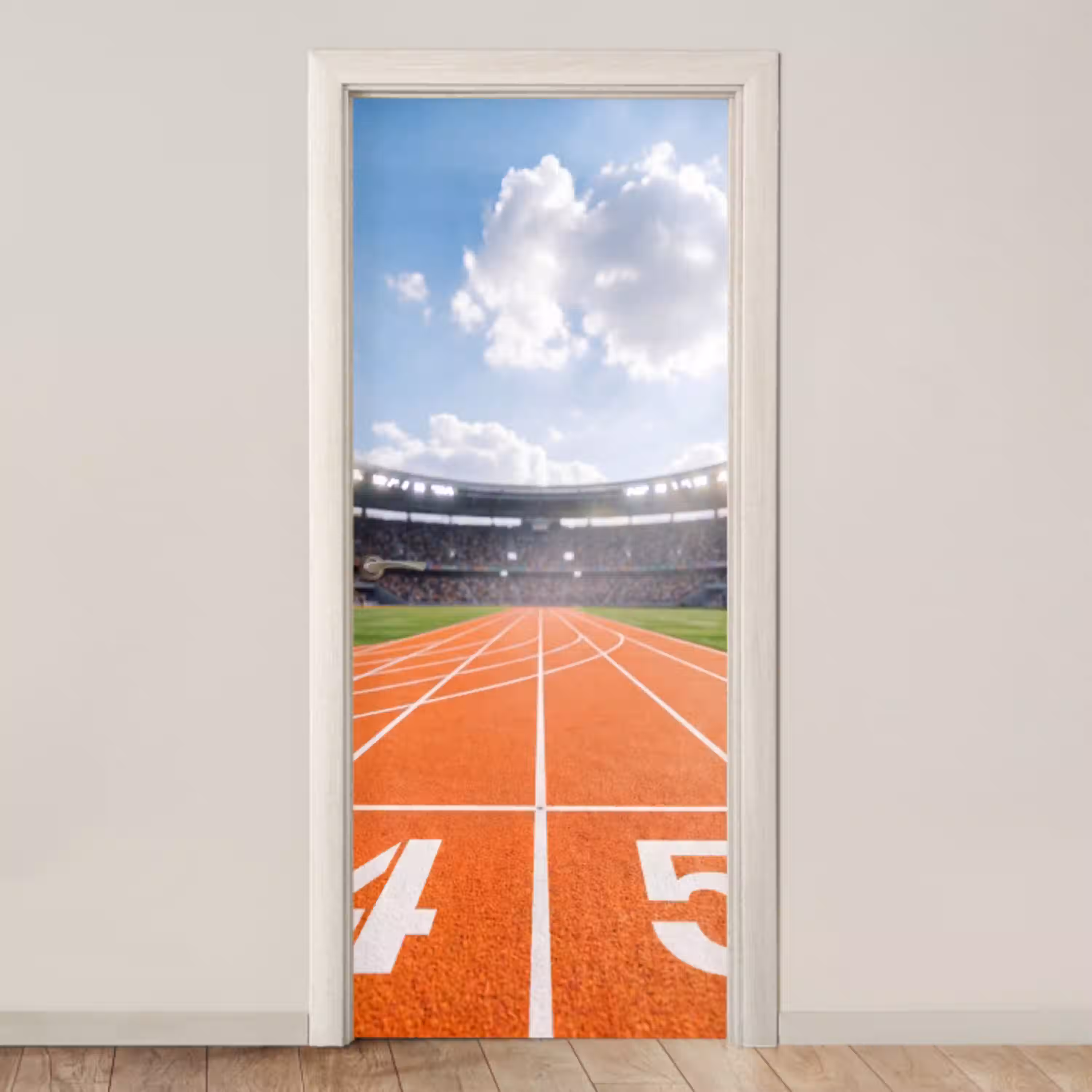 Sintelbaan - Stadion - Sport -Oranje deurposter klein -3d_beige